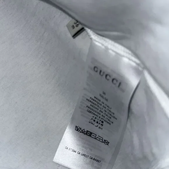 Gucci White and Green Short Sleeve Tees 36M - Picture 4 of 7